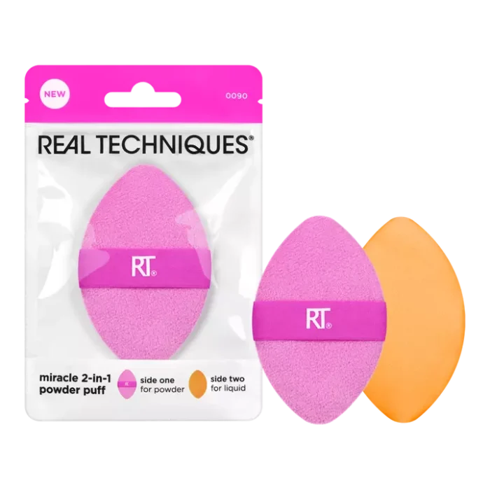 Real Techniques Miracle 2-In-1 Dual Sided Powder Puff - Image 1