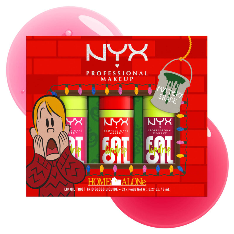 NYX-PMU-Makeup-Lip-Set-HOME-ALONE-FAT-OIL-LIP-DRIP-TRIO-FOT01-0800897261948-PackshotWithTexture نيكس لب اويل ملمع الشفاه طقم ثلاثي - الصورة 1